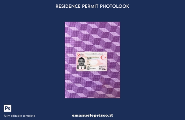 modello FRONTALE photolook per permesso di soggiorno in Turchia in stile verific